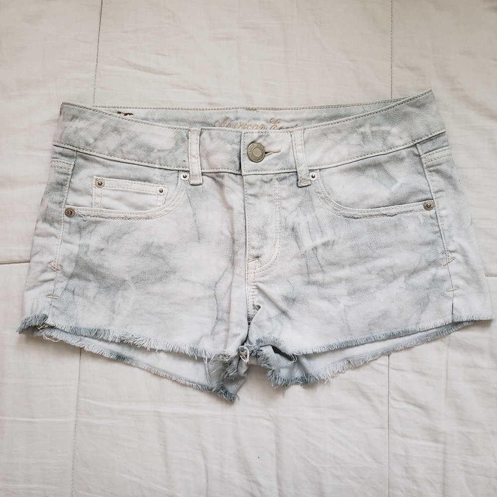 American Eagle Tie Dye Cutoff Blue Jean Shorts